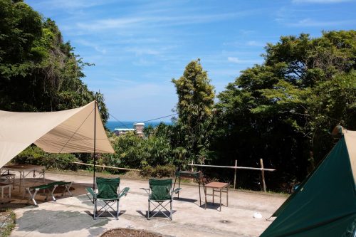 SHION ATAMI CAMP！　シオン熱海キャンプ場（テント設置イメージ）